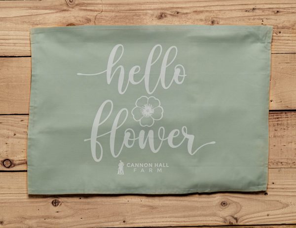 Hello Flower Tea Towel - Mint