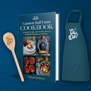 Pre-order: Autographed Cannon Hall Farm Cookbook, Apron & Spoon