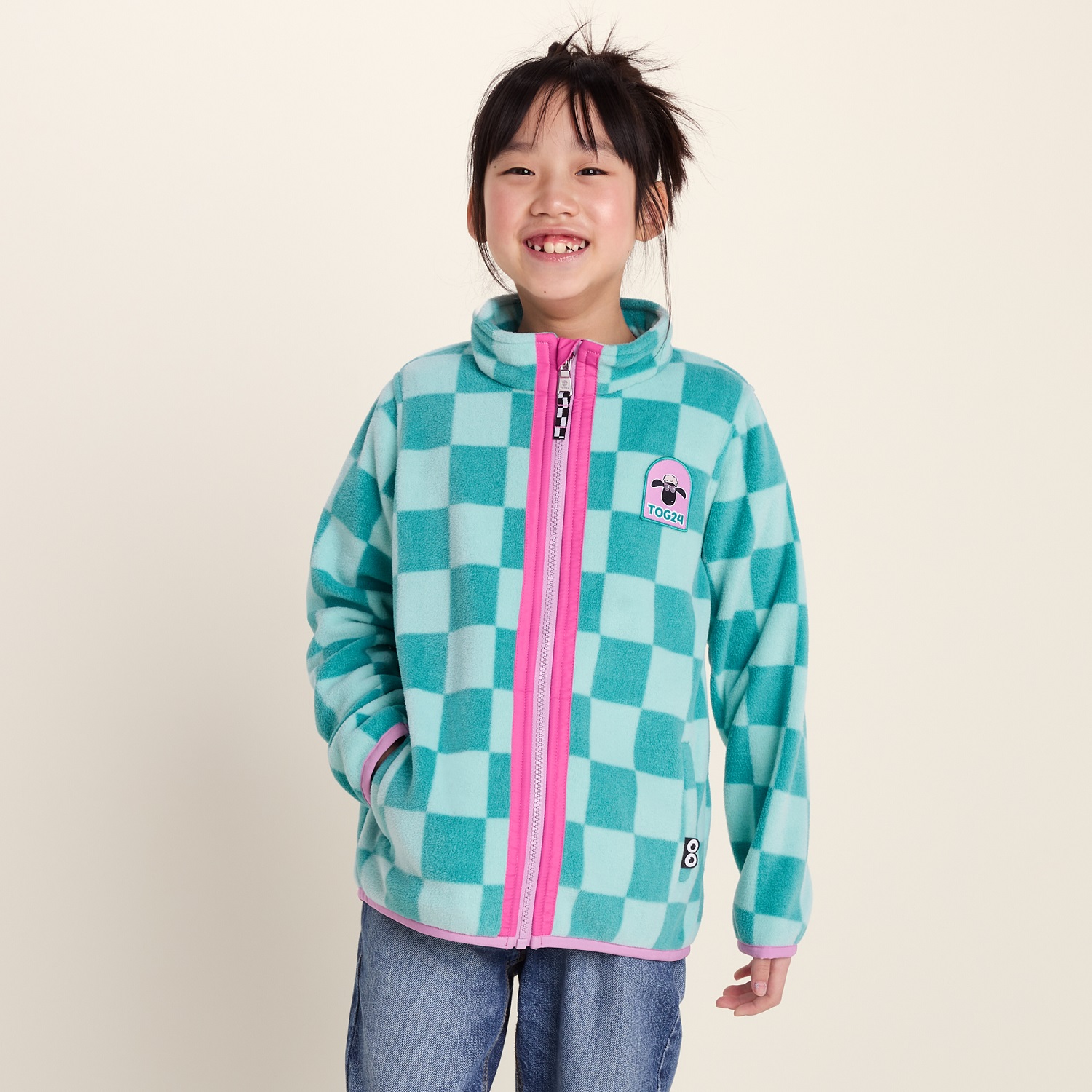 TOG24 Lacaune Kids Shaun the Sheep Fleece Zip Jacket - Image 4